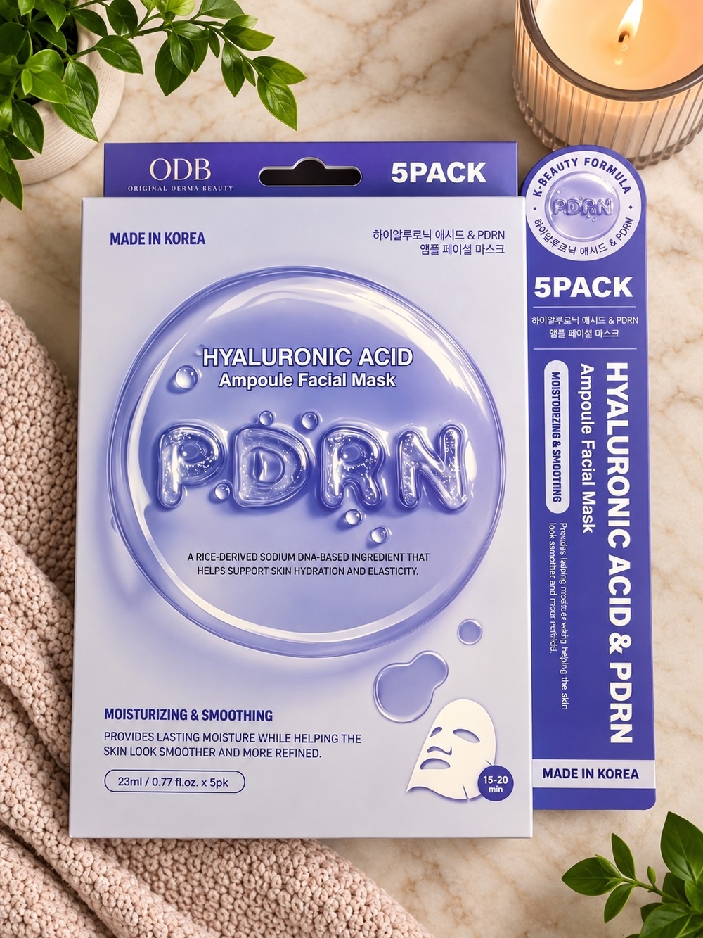 ODB Hyaluronic Acid Ampoule Facial Mask (5 Pack)